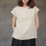 Elise | Women Tee With Linen Oversized Fit