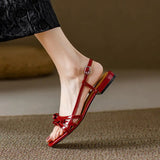 Marinette | Women's Flats with Bow Straps and Open-Toe