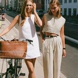 Hazel | Women Top With Linen Cropped Fit