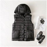 Janet | Women's Ultra-Light Hooded Duck Down Vest with Slim Fit