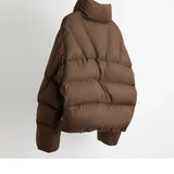 Veyra | Women's Quilted Cropped Jacket with High Neck and Bold Front Clasps