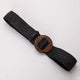 Calla | Women Belt with Woven Straw and Wood Buckle