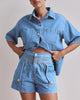 Rowan | Women's Denim Two Piece Set Cargo Shorts