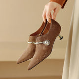 Ellen | Women Mid-Heels with Pointed Toe and Metallic-Accents