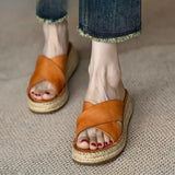 Sorella | Women's Sandals with Woven Leather and Platform