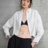 Josephine | Women Shirt With Linen Cropped Oversized Fit