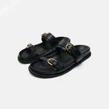 Lucia | Women's Slides with Double Straps and Leather