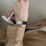Audrey | Women Wrist Watch with Rectangle Dial and Leather Strap