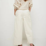 Isla | Women's Cropped Wide Leg Denim Pants with Drawstring Waist
