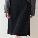 Camilla | Women's Skirt with Ribbed Texture and Midi Length