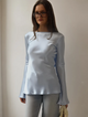 Elara | Women’s Satin Long Sleeve Bell Cuff Top