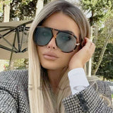 Natalie | Women's Aviator Sunglasses with Double Bridge and Metal Frame