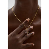 Alméa | Women Necklace with Cross Pendant and Multicolor Stones