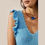 Maribelle | Women's Ruffled Crochet Knit Cover-Up Dress
