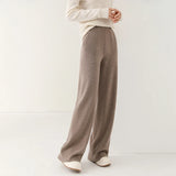 Viviana | Women's Merino Wool Wide Leg Pants with Elastic Waist