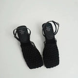 Monroe | Women's Heels with Square-Toe and Braided Mesh