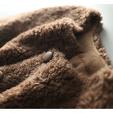 Emery | Women's Faux Lamb Coat with Plush Texture and Button Accents