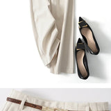 Annabelle | Women's High Waist Wide Leg Wool Blend Trousers
