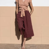 Sylvie | Women's Linen Pants with Elastic Waistband