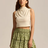 Viora | Women's Skirt with Stretch Waist and Ruffle Layers