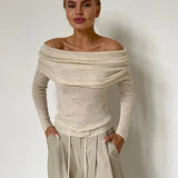 Orvieto | Women Top With Off Shoulder Knit