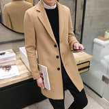 August | Men's Long Coat with Button Closure