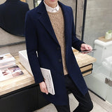 August | Men's Long Coat with Button Closure