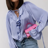 Liora | Women Blouse With Drawstring Sleeve Detail