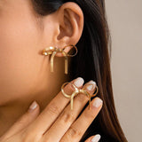 Isabelle | Women Earrings with Bow Design and Tassel