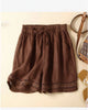 Lenora | Women's Shorts with Drawstring Waist and Lace Trim