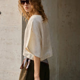 Maisie | Women Top With Linen Drop Shoulder