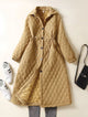 Maren | Women's Diamond Quilted Long Coat with Drawstring Waist