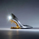 Annalise | Women's Panther Teeth Pumps with Metallic Finish