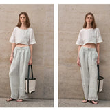 Evelyn | Women Top With Linen Boxy Cropped Fit