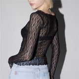 Lucille | Women Top With Sheer Lace Design
