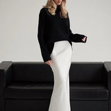 Seraphine | Women's Satin Maxi Skirt with Fishtail Hem