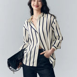 Maren | Women Blouse With Satin Stripe Design