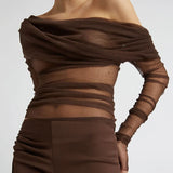 Lagos | Women Top With Sheer Mesh Fabric