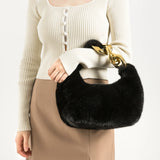Ophelia | Women Bag with Faux Fur and Chain