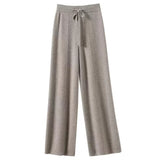 Sandrine | Women's Merino Wool Wide Leg Trousers with High Waist