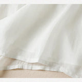 Vivica | Women's Embroidered Cotton Linen Midi Dress with V-Neck