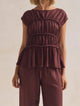 Elodie | Women Top With Ruched Bodice Peplum Hem