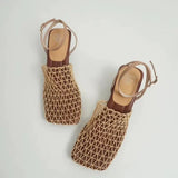 Monroe | Women's Heels with Square-Toe and Braided Mesh