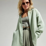 Langley | Women Shirt With Cotton Crinkle Fabric