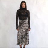 Harper | Women Skirt with Leopard-print and Midi-length