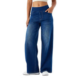 Daphne | Women's Stretch Denim Pants with Elastic Waistband
