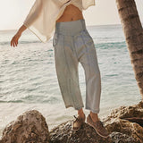Rosalie | Women's Harem Cut Denim Pants with Elastic Waist
