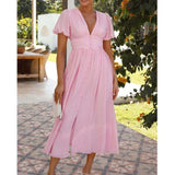 Juliette | Women's A-Line Maxi Sundress with Button Front