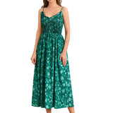 Marlowe | Women's Floral Maxi Dress with Ruched Bodice and Spaghetti Straps