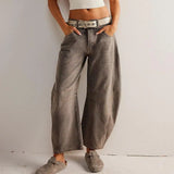 Arabella | Women's Mid Waist Wide Leg Jeans with Ankle Length
